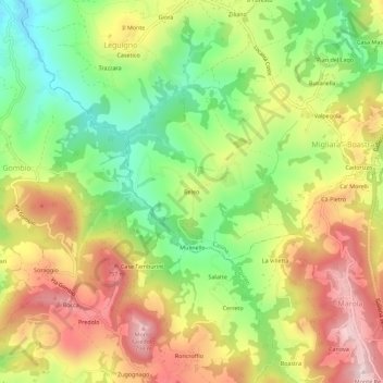 Mappa topografica Beleo, altitudine, rilievo
