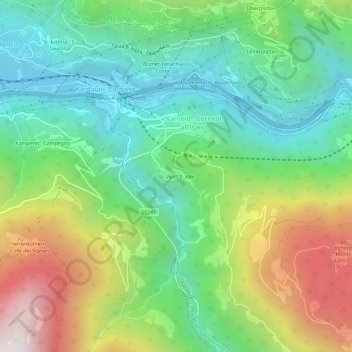 Mappa topografica St. Veit - S. Vito, altitudine, rilievo