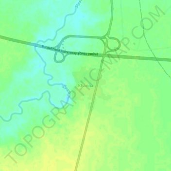 Mappa topografica Khanna, altitudine, rilievo