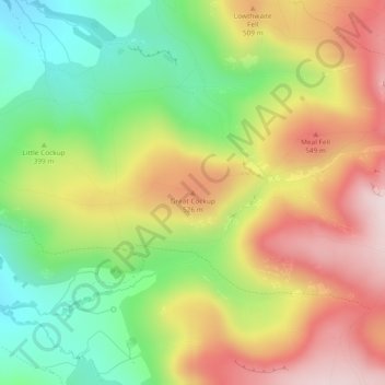 Mappa topografica Great Cockup, altitudine, rilievo