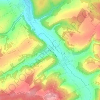 Mappa topografica Lingey, altitudine, rilievo