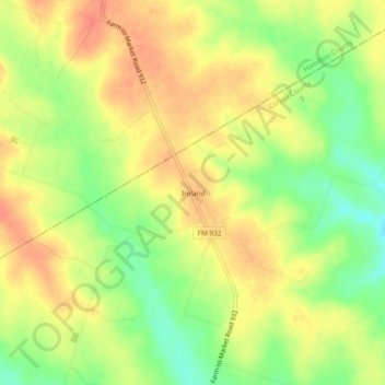 Mappa topografica Ireland, altitudine, rilievo