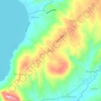 Mappa topografica Boot, altitudine, rilievo