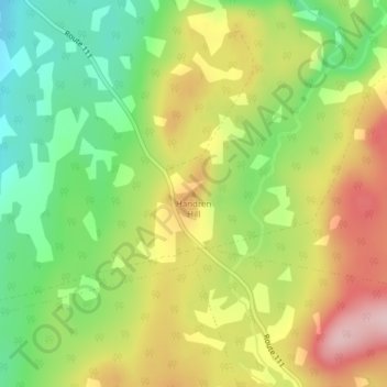 Mappa topografica Handren Hill, altitudine, rilievo