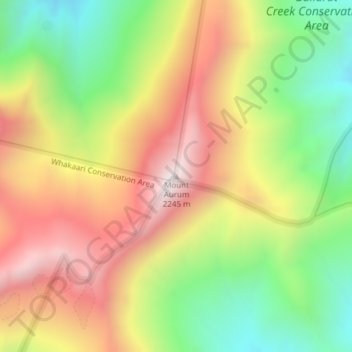Mappa topografica Mount Aurum, altitudine, rilievo