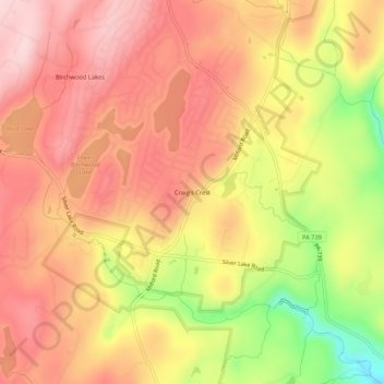 Mappa topografica Craig's Crest, altitudine, rilievo