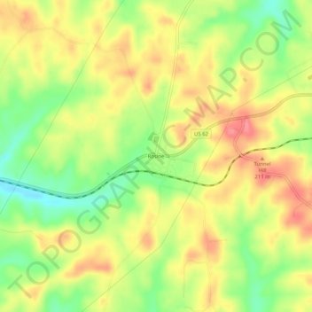 Mappa topografica Rosine, altitudine, rilievo