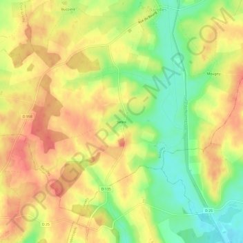 Mappa topografica Selins, altitudine, rilievo