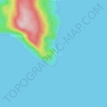 Mappa topografica Ao Kathueng, altitudine, rilievo
