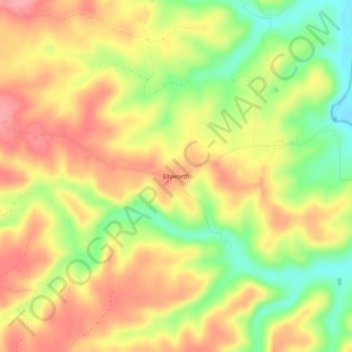 Mappa topografica Ellsworth, altitudine, rilievo