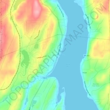 Mappa topografica Allyn, altitudine, rilievo