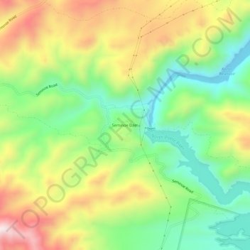 Mappa topografica Seminoe Dam, altitudine, rilievo