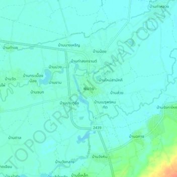 Mappa topografica Phimai, altitudine, rilievo