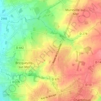 Mappa topografica Les Hauts Vents, altitudine, rilievo