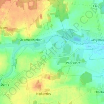 Mappa topografica Deutschhorst, altitudine, rilievo