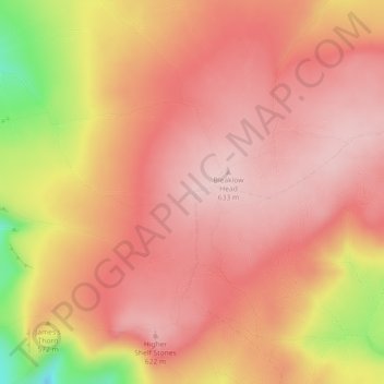 Mappa topografica Wain Stones, altitudine, rilievo