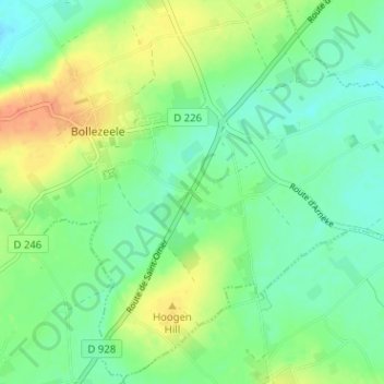 Mappa topografica Les Cinq Rues, altitudine, rilievo