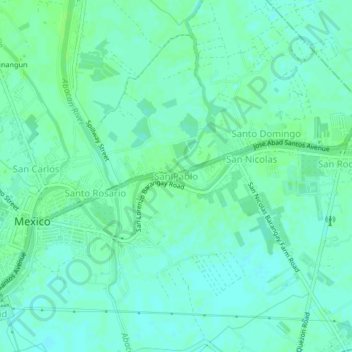 Mappa topografica San Pablo, altitudine, rilievo
