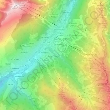 Mappa topografica La Charniaz, altitudine, rilievo