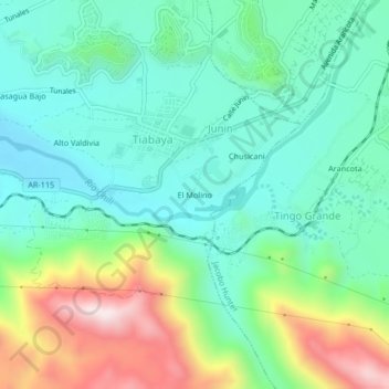 Mappa topografica El Molino, altitudine, rilievo