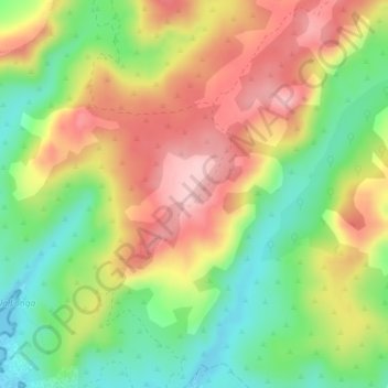 Mappa topografica Punta di Canannaccia, altitudine, rilievo