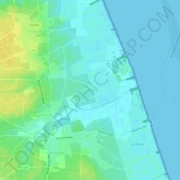 Mappa topografica L'Augà, altitudine, rilievo