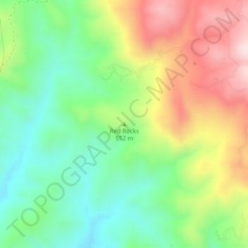 Mappa topografica Red Rocks, altitudine, rilievo