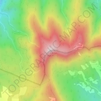 Mappa topografica Mont Rachas, altitudine, rilievo