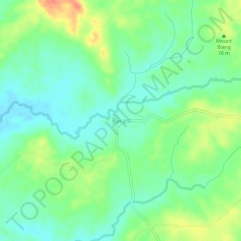 Mappa topografica Baras, altitudine, rilievo
