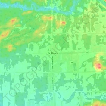 Mappa topografica Val Thérèse, altitudine, rilievo