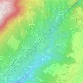 Mappa topografica Brez, altitudine, rilievo