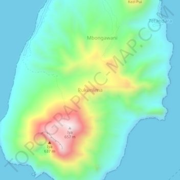 Mappa topografica Rukunlima, altitudine, rilievo
