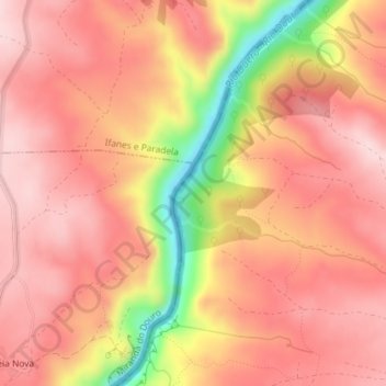 Mappa topografica El Pielago, altitudine, rilievo