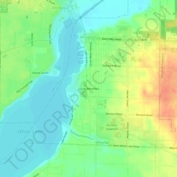 Mappa topografica South Whitehall, altitudine, rilievo