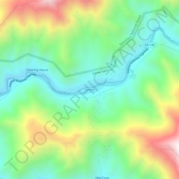 Mappa topografica Incline, altitudine, rilievo