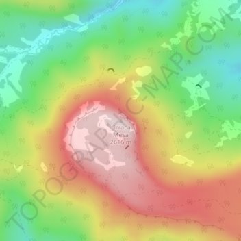 Mappa topografica Urraca Mesa, altitudine, rilievo