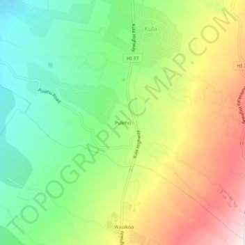 Mappa topografica Pulehu, altitudine, rilievo