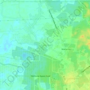 Mappa topografica Cuambogan, altitudine, rilievo