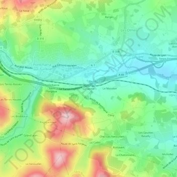 Mappa topografica La Savoie, altitudine, rilievo