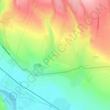 Mappa topografica Mereni, altitudine, rilievo