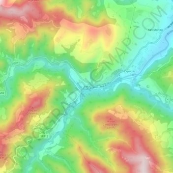 Mappa topografica Isola, altitudine, rilievo