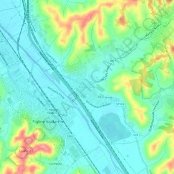 Mappa topografica Matassino, altitudine, rilievo