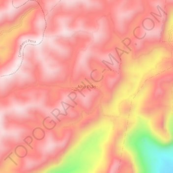 Mappa topografica Alto Pião, altitudine, rilievo