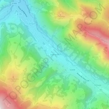 Mappa topografica Saint Roch, altitudine, rilievo