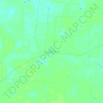 Mappa topografica Cenote Azul, altitudine, rilievo