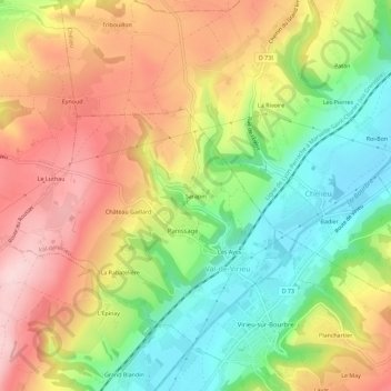 Mappa topografica Sarapin, altitudine, rilievo