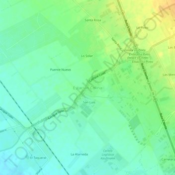 Mappa topografica Estación Colina, altitudine, rilievo