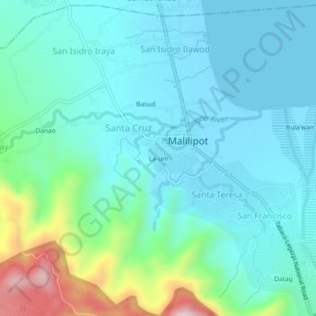 Mappa topografica La-um, altitudine, rilievo