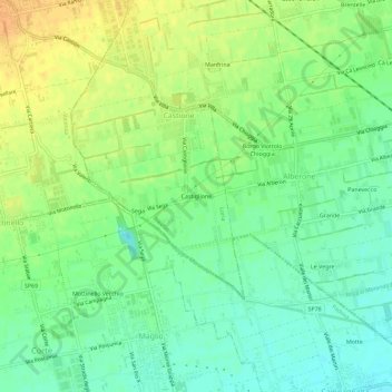 Mappa topografica Castiglione, altitudine, rilievo