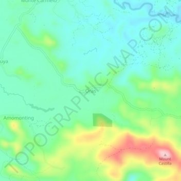 Mappa topografica Oras, altitudine, rilievo